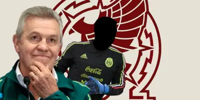 Javier Aguirre junto a portero incógnito del Tri / FOTO FMF OFICIAL