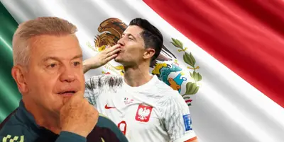 Javier Aguirre junto a Robert Lewandowski / FOTO CUARTOSCURO