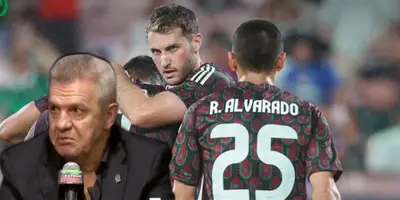 Javier Aguirre junto a Santiago Giménez / FOTO X