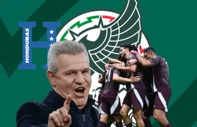 Javier Aguirre negando con el dedo y jugadores de la Selección Mexicana/Foto Community Sports.