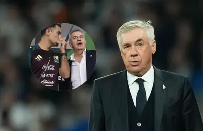 Javier Aguirre, Rafael Márquez y Carlo Ancelotti/ Foto Sports Illustrated.