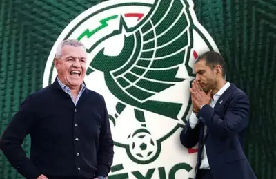 Javier Aguirre riendo y Jaime Lozano /Foto Contramuro.