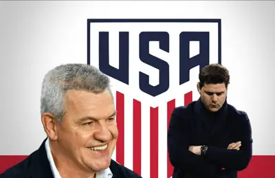 Javier Aguirre riendo y Mauricio Pochettino cabizbajo/Foto TNT Sports Brasil.