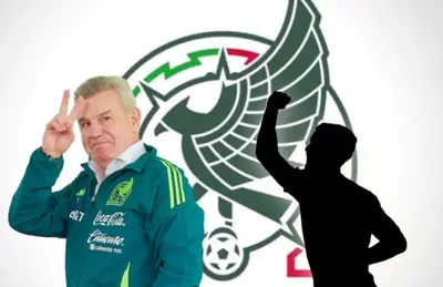 Javier Aguirre saludando y silueta de futbolista/Foto Soy Fútbol.