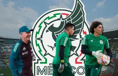 Javier Aguirre sonriente, Guillermo Ochoa y Luis Malagón/ Foto Fox Sports.