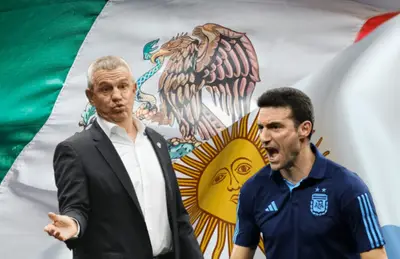 Javier Aguirre y Lionel Scaloni gritando/ Foto IDC.