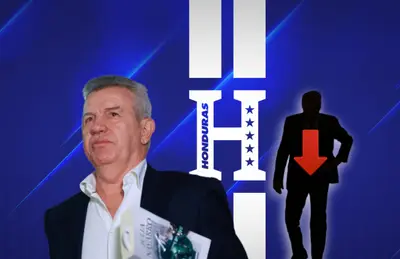 Javier Aguirre y silueta de entrenador con flecha hacia abajo/Foto Fenafuth.