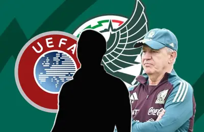 Javier Aguirre y silueta de futbolista/Foto GQ México.