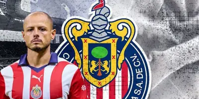 Javier Hernández junto al escudo de Chivas / FOTO WJTV