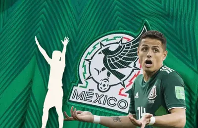 Javier Hernández reclamando y silueta de jugador saludando/Foto Coppel.