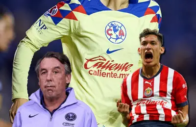 Jersey del América, Jesús Orozco celebrando y Emilio Azcárraga/ Foto TV Azteca.