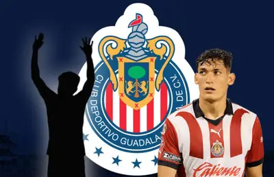Jesús Orozco y silueta de jugador aplaudiendo/Foto Chivas.