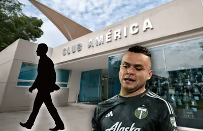 Jonathan Rodríguez, oficinas del América y silueta de hombre/ Foto Sports Illustrated.