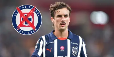 Jordi Cortizo junto al escudo de Cruz Azul / FOTO TIEMPO DEPORTIVO