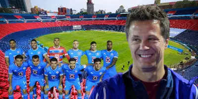 José Antonio Noriega junto a futbolistas de Cruz Azul / FOTO GETTY IMAGES