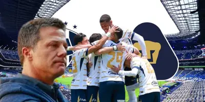 José Antonio Noriega junto a futbolistas de Pumas / FOTO RÉCORD