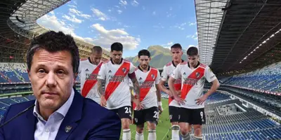 José Antonio Noriega junto a futbolistas de River Plate / FOTO RELEVO