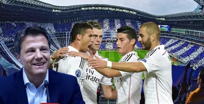 José Antonio Noriega junto a jugadores del Real Madrid / FOTO PINTEREST