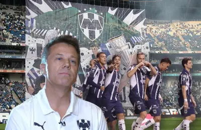 José Antonio Noriega y jugadores de Monterrey celebrando/Foto Rayados.