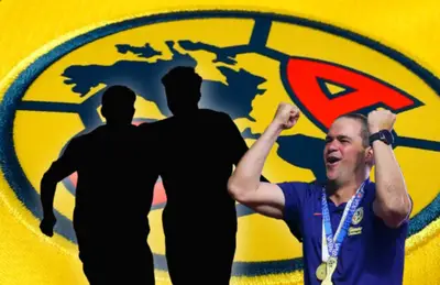 José Paradela y Agustín Palavecino junto a André Jardine/Foto Club América.