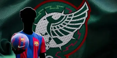 Joyas incógnita del Barcelona junto al escudo del Tri / FOTO EXCÉLSIOR