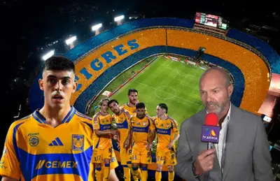 Juan Brunetta, Luis García y jugadores de Tigres celebrando/Foto Fútbol Total.