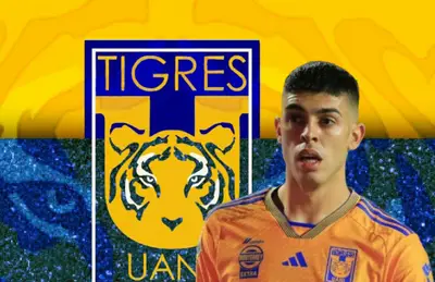 Juan Brunetta y escudo de Tigres/Foto Hoa Noam Logistics.