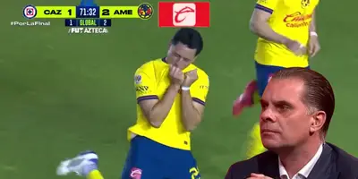 Juárez anotando el gol. Captura de TV Azteca