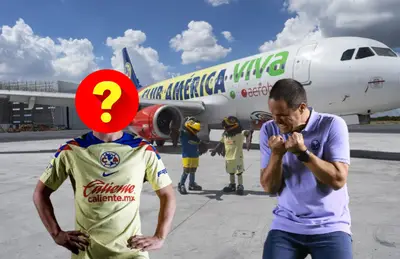 Jugador del América oculto y André Jardine celebrando/ Foto Infobae.