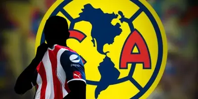 Jugador incógnito de Chivas junto al escudo del América / FOTO FACEBOOK
