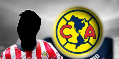 Jugador incógnito de Chivas junto al escudo del América / FOTO ONE FOOTBALL