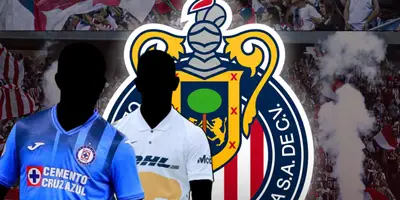 Jugador incógnito de Cruz Azul y Pumas junto al escudo de Chivas / FOTO DEBATE