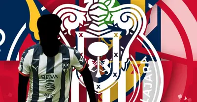 Jugador incógnito de Rayados junto al escudo de Chivas / FOTO MEXSPORT