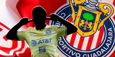 Jugador incógnito del América junto al escudo de Chivas / FOTO DEBATE