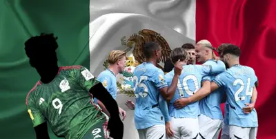 Jugador incógnito del Tri junto a futbolistas del Manchester City / FOTO MEXSPORT