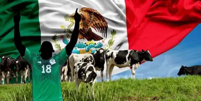 Jugador incógnito del Tri junto a ganado / FOTO LA JORNADA HIDALGO