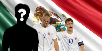 Jugador incógnito junto a futbolistas de Noruega / FOTO LYN 1986