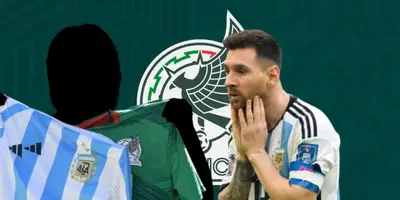 Jugador incógnito junto a Lionel Messi / FOTO X