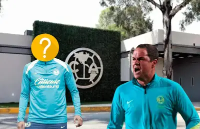 Jugador oculto del América y André Jardine gritando/Foto Águilas Monumental.