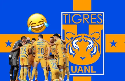 Jugadores abrazados, emoji riendo y escudo de Tigres/Foto Pinterest.