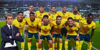 Jugadores de América previo a partido. Foto: Mexport