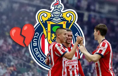 Jugadores de Chivas celebrando y emoji de corazón roto/Foto Pinterest.