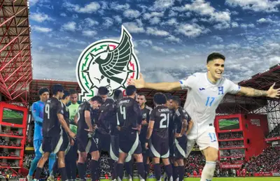 Jugadores de la Selección Mexicana y Luis Palma de Honduras celebrando/ Foto TV Azteca.