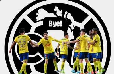 Jugadores de las Águilas y la palabra bye por encima/Foto Club América.