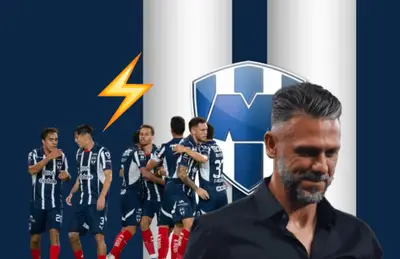 Jugadores de Rayados de Monterrey, emoji de rayo y Martín Demichelis/Foto Fkickr