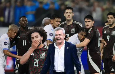 Jugadores de Selección Mexicana y Honduras, Javier Aguirre molesto/Foto Diez HN.