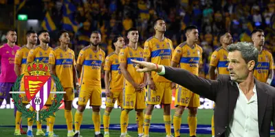 Jugadores de Tigres previo a partido. Foto: TUDN