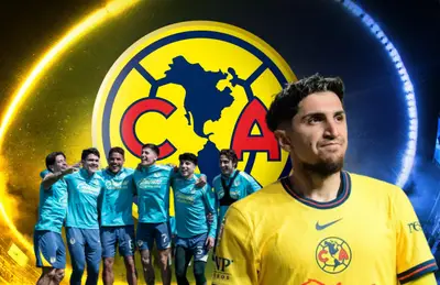 Jugadores del América abrazados y Diego Valdés/ Foto ESPN.