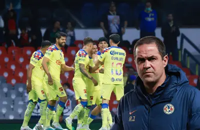 Jugadores del América celebrando/Foto TV Azteca.
