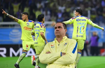 Jugadores del América celebrando y André Jardine/ Foto Marca.